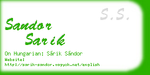 sandor sarik business card